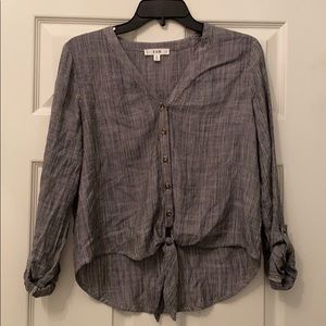 Black and White striped tie top